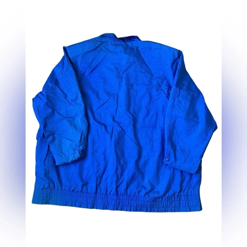 5/$25 Coat Collectibles vibrant blue vintage women’s spring nylon jacket size 2X - Picture 3 of 7